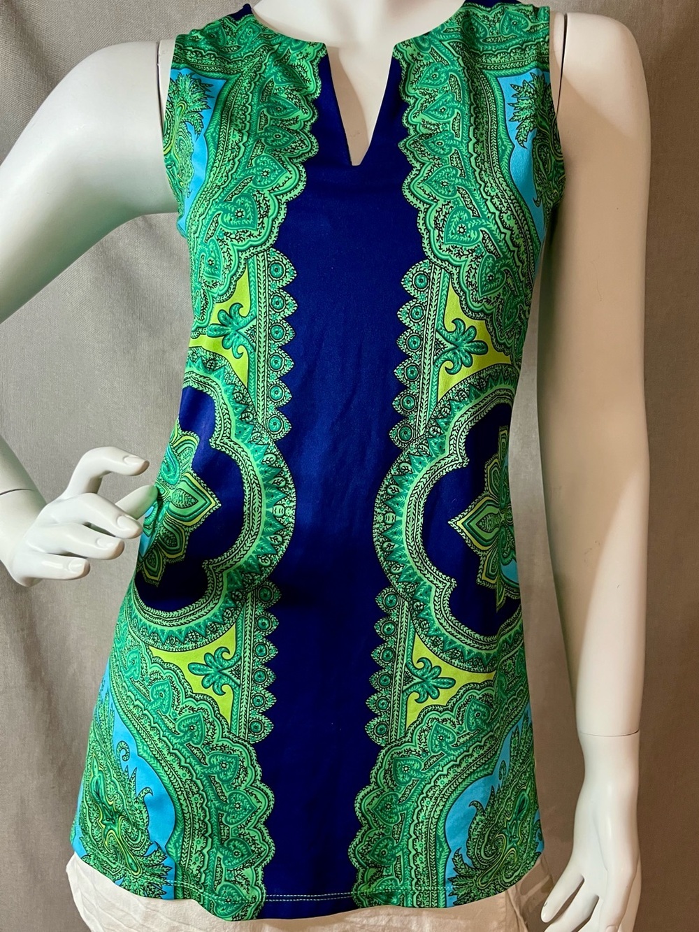 INC International Concepts Paisley Split Hem Tunic Tank Blouse